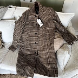 ZARA Man plaid wool coat M - NWT
